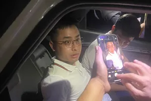 Đối tượng Bùi Đình Khánh khi bị bắt giữ