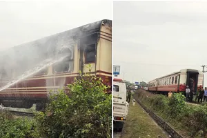 Hải Phòng: Điều tra nguyên nhân cháy 2 toa tàu khách