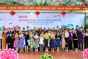 Báo Sài Gòn Giải Phóng cùng nhà tài trợ khởi công nhà ăn bán trú cho học sinh vùng cao