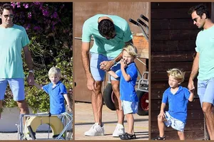 Roger Federer và 2 con trai của mình