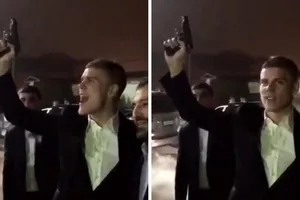 Hình ảnh Kokorin bắn súng cắt từ clip