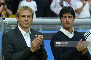 Klinsmann (trái) và Loew khi còn làm việc chung ở World Cup 2006