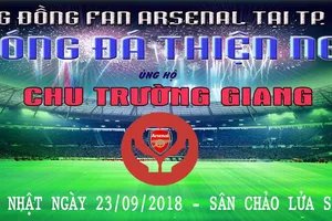 Băn rôn giải đấu thiện nguyện ủng hộ anh Chu Trường Giang ở TPHCM