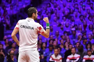 Cilic ăn mừng chiến thắng