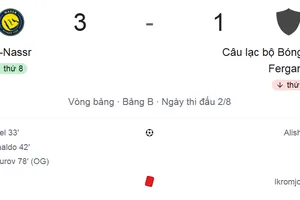 Ronaldo ghi bàn ở phút 42. 
