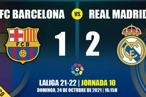 Mbappe ghi 2 bàn giúp Real thắng chủ nhà Barca. Ảnh: TMN
