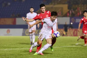 CLB Công an TPHCM lên hạng 5 sau chiến thắng Ninh Bình. Ảnh: VPF