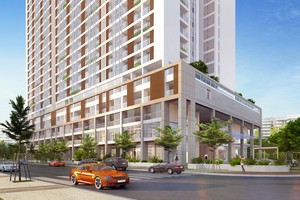 雖然處於櫻花公園(Sakura Park)內，但在富美興中城的The Grande項目於本月份僅推出逾10間底層商店。（圖片來源：富美興公司）