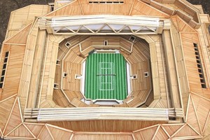 用牙籤搭球場（圖片來源：互聯網）