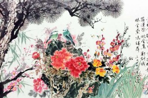 《欣欣向榮》合作畫。