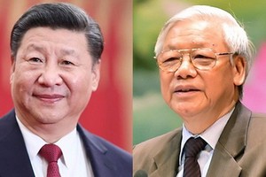 越中領導互致新年賀函。