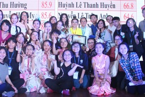 參賽學生與老師合照。