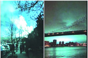 紐約皇后區現藍光照亮