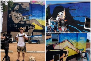 完全失明畫家力作巨型壁畫