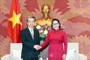 國會主席阮氏金銀昨(4)日上午在國會大廈接見了中國駐越南特命全權大使熊波。