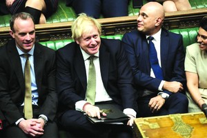 英國首相約翰遜在下議院。