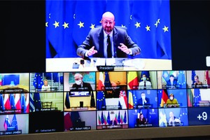 歐盟國家領導人以視頻會議的方式商討應對新冠疫情的協調措施。