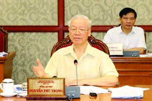 阮富仲總書記在會上發表指導性講話。