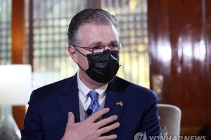 正在韓國訪問的美國負責東亞和太平洋事務的助理國務卿丹尼爾‧克里滕布林克