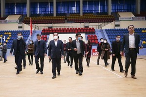 文體與旅遊部副部長黃道剛檢查了第三十ㄧ屆東南亞運動會比賽場地。