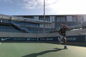 Rafael Nadal trong buổi tập mới đây