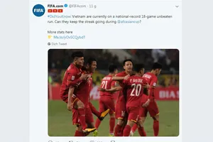 Tài khoản Twitter của FIFA công nhận thành tích của tuyển Việt Nam