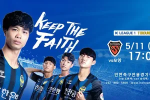 Không được đăng ký thi đấu, Công Phượng vẫn xuất hiện trên Fan Page của Incheon