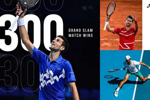 Với trận thắng thứ 300 ở Grand Slam, Djokovic vào tứ kết
