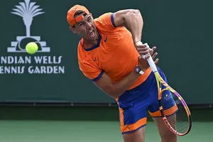 Rafael Nadal tập luyện ở Indian Wells Tennis Garden