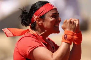 Jabeur vui mừng với chiến thắng