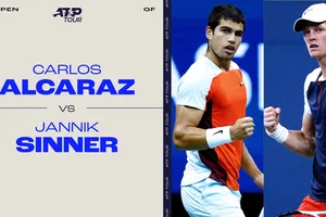 Hình ảnh trước trận tứ kết US Open 2022 giữa Alcaraz và Sinner