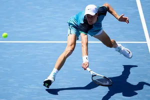 Sinner trong một pha bóng cứu break-point