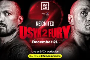 Hình ảnh quảng bá trận Usyk vs Fury II trên DAZN