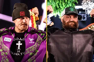 Trọng lượng của Usyk và Fury (gương mặt đầy râu) trước trận đấu (tính theo pound)