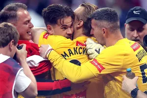 Niềm vui chiến thắng của Spartak (Ảnh: Sport24)