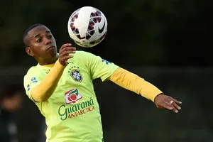 Robinho trong màu áo Brazil. Ảnh: Getty Images.