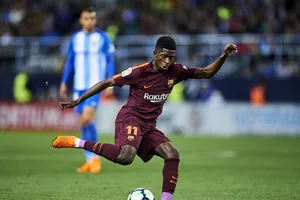 Ousmane Dembele tỏa sáng trong trận thắng Malaga. Ảnh: Getty Images.