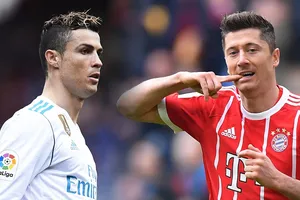 Robert Lewandowski (phải, Bayern) và Cristiasno Ronaldo (Real Madrid) 