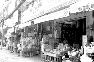 海上懶翁街的東醫藥區。