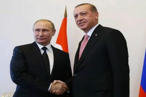 俄羅斯總統普京３日在俄西南部城市索契與土耳其總統埃爾多安舉行會晤。（圖源：互聯網）