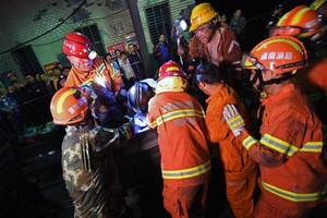 中國湖南吉林橋煤礦中毒事故現場。（圖源：互聯網）