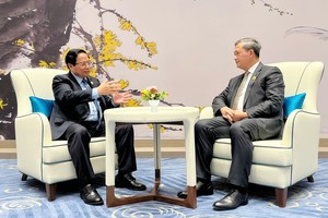 范明政总理会见柬埔寨首相洪玛奈。