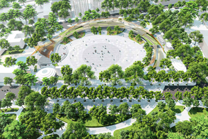 还剑湖北侧的广场公园效果图。