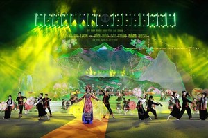 越中文艺交流晚会现场。