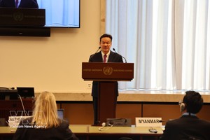 梅潘勇大使在会上发言。