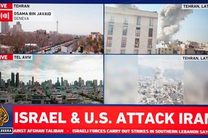 这张2月28日拍摄的半岛电视台直播画面显示的是美国与以色列对伊朗发起联合军事行动。