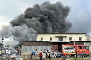 在胡志明市发生的一起火警事故。