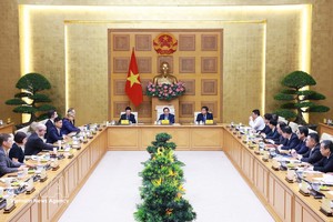 2025年5月13日上午，越南政府总理范明政在河内会见正在越南投资经营的美国企业代表。