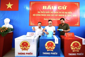 胡志明市桔莱坊选民参加投票。图：勇方