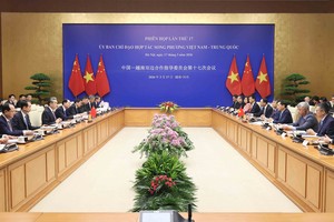 越中双边合作指导委员会第十七次会议场景 。